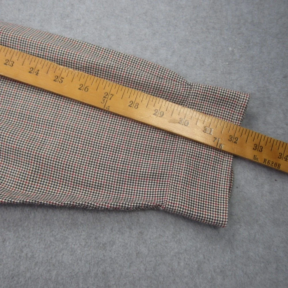 J Crew Shirt Mens Large Green‎ Red Houndstooth Long Sleeve Button Up Pocket